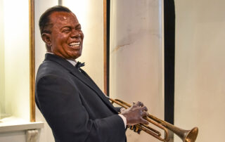 Wax statue of Louis Armstrong at the National Great Blacks in Wax Museum