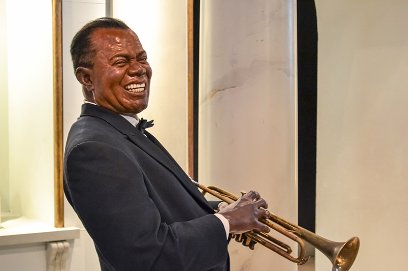 Wax statue of Louis Armstrong at the National Great Blacks in Wax Museum - 1 (800) 880-7954